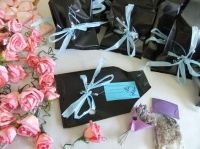 Durbanville Flower Club Parting Favors decorated with coffee filter and water colour roses.