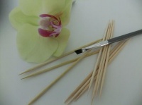 Stain wooden skewers with natural dye