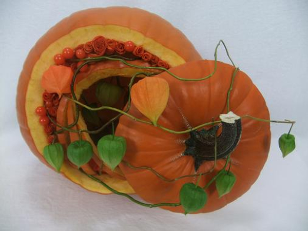 Pumkin and lantern Thanksgiving Harvest floral art design