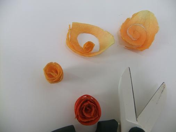 Roll spiral blossoms from Physalis sepals