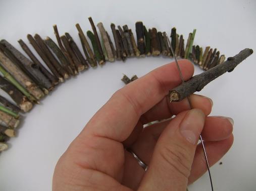 Start to wire the twigs Start to wire the twigs