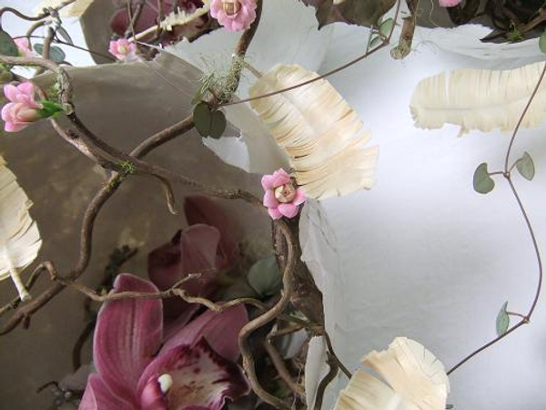 Christine de Beer Spring Clean Floral Art Design wood feather.