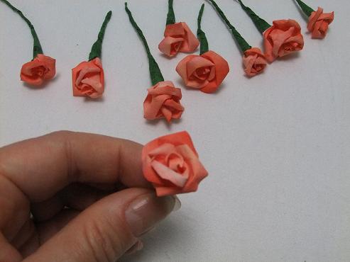 Small coffee filter roses.
