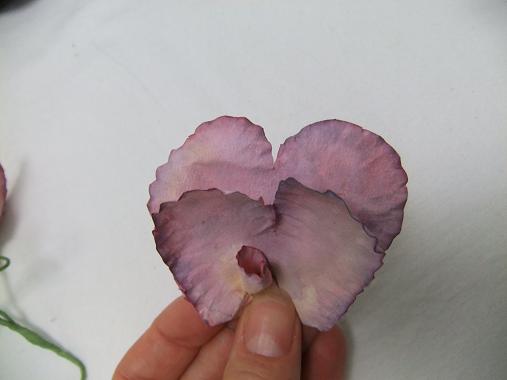 Gather three sweet pea paper petals Gather three sweet pea paper petals