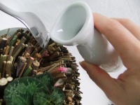 Filling a vase with water without disturbing the design details