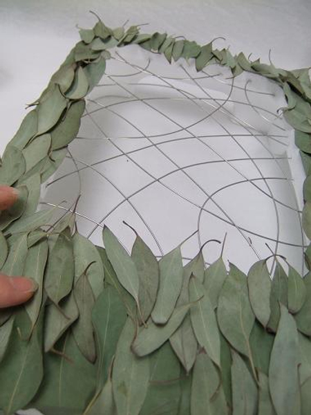 Create a harmonious pattern with the dried leaves.