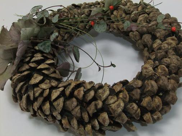 A pinecone scale wreath.