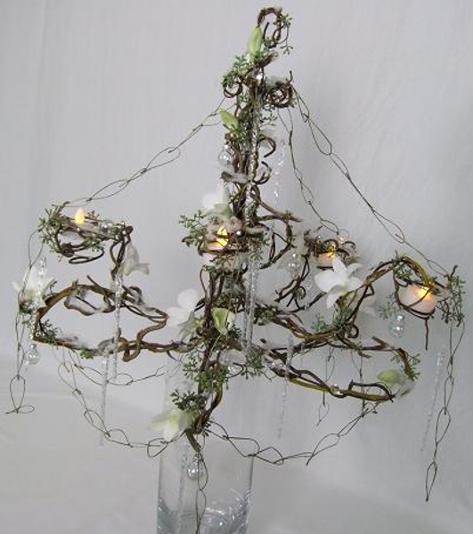 The glories of Christmases long, long ago Floral art Chandelier design.