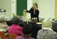 It is High Time for Tea.  Floral Craft and Art demonstration at the The Capilano Flower Arranging Club meeting