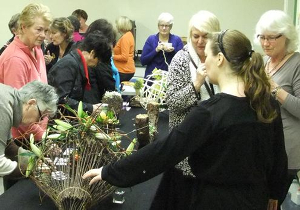Floral Art demonstration at The Capilano Flower Arranging Club 