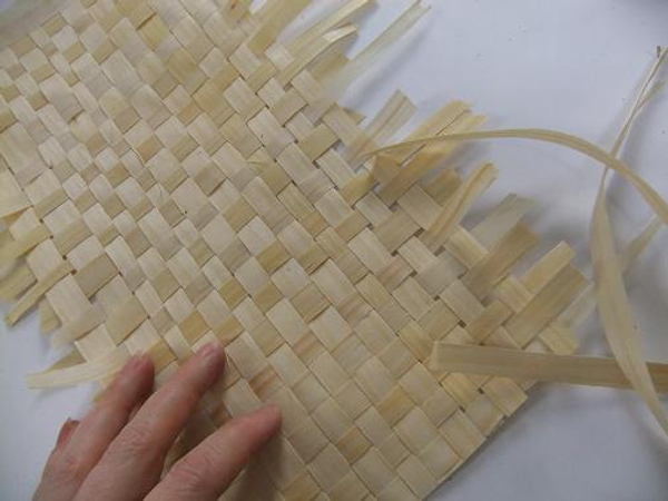 Woven mat ready to shape into cones
