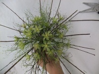 Radiating twig and wool collared Bridal Bouquet