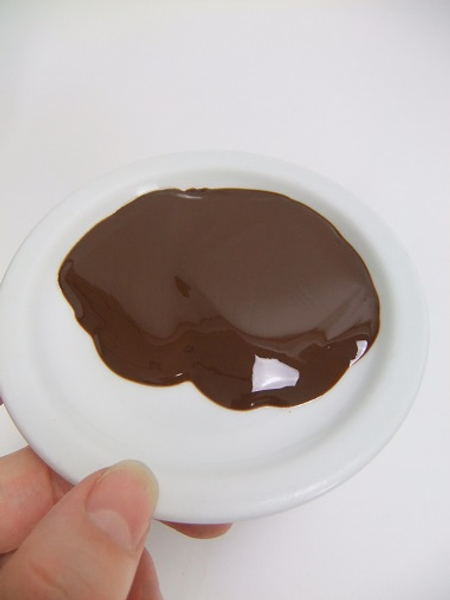 Stir the chocolate gently to melt evenly