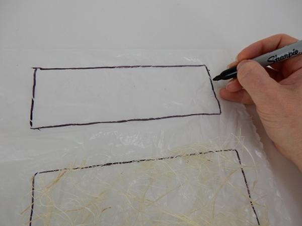 Draw a longer rectangle that will be the base of the bag
