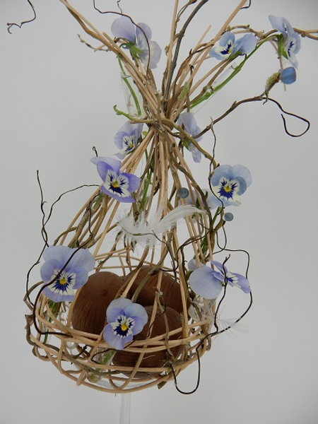 Viola, willow and cane Easter basket.