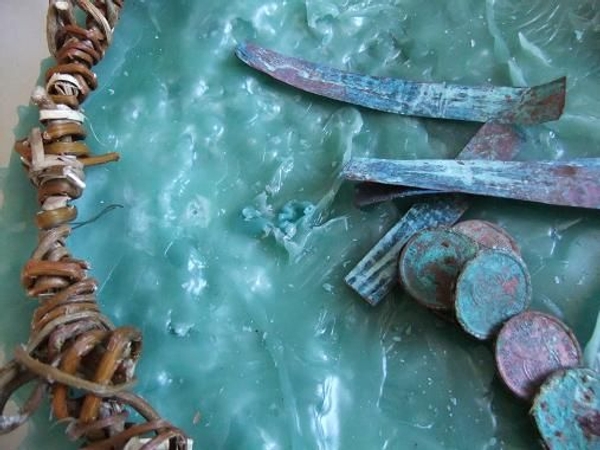 Patina copper, wax and willow Patina copper, wax and willow