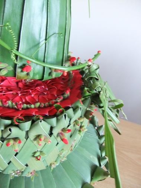 Flax bird on the cake made from plant material Flax bird on the cake made from plant material