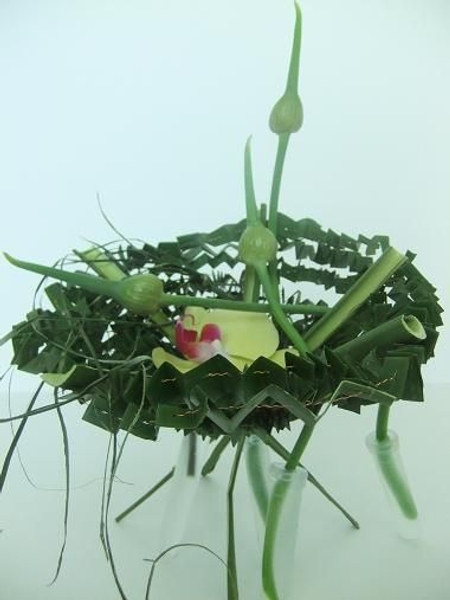 Pleated Pleasure basket from Aspidistra leaves Pleated Pleasure basket from Aspidistra leaves