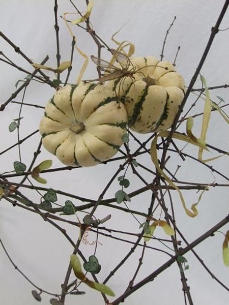 Rosary vine and pumpkin floral art design