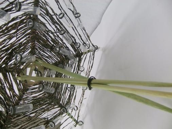 Natural handle for the floral parasol Natural handle for the floral parasol