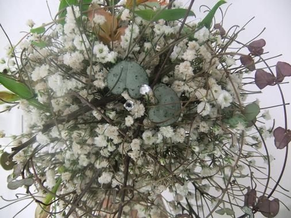 Sparkling beads in a Gypsophila posy