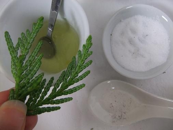 Paint the juniper with egg white Paint the juniper with egg white