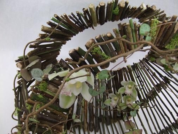Looking at the twig bag from the top to see the handle Looking at the twig bag from the top to see the handle