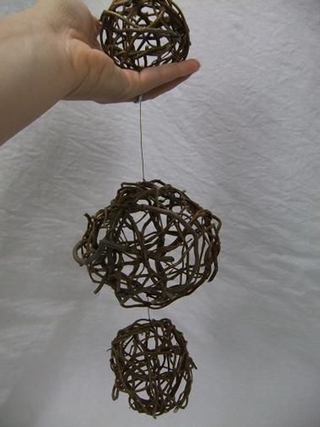 Test to see if the willow spheres hang straight Test to see if the willow spheres hang straight