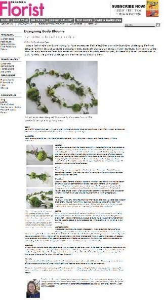 Designing Body Blooms Article for the Canadian Florist Magazine. Designing Body Blooms Article for the Canadian Florist Magazine.