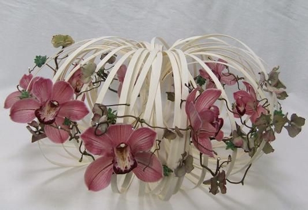 Floral art design Cinderella Spiral Pumpkin from Midelino Cane Coils Floral art design Cinderella Spiral Pumpkin from Midelino Cane Coils