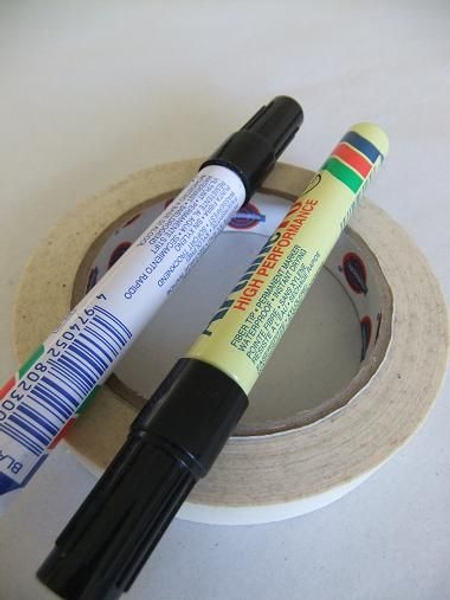 Marker and masking tape in my tool bag Marker and masking tape in my tool bag