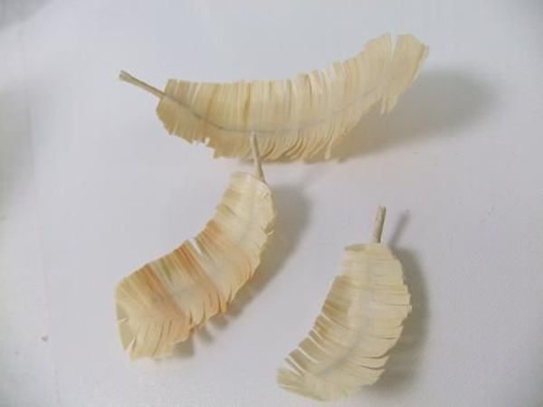 Paste and cut Wooden feathers. Paste and cut Wooden feathers.