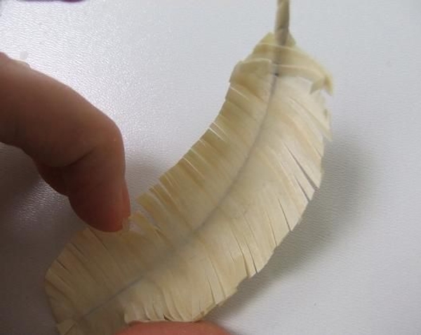 Separate the barb with your nail. Separate the barb with your nail.