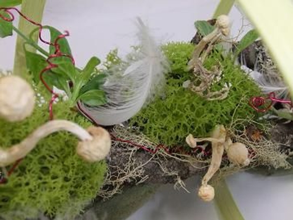 Soft white feathers in the Spring Has Sprung design. Soft white feathers in the Spring Has Sprung design.