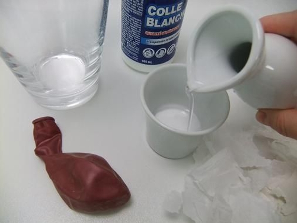 Thin the glue with warm water to make the Papier Mache Easter Eggs Thin the glue with warm water to make the Papier Mache Easter Eggs