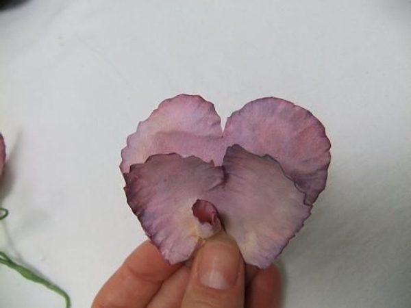 Gather three sweet pea paper petals Gather three sweet pea paper petals