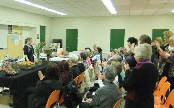 A Floral Fable Floral Art demonstration at The Capilano Flower Arranging club.