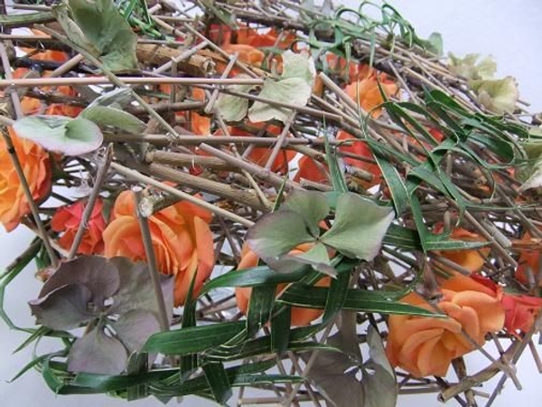 Dried hydrangea and palm garlands Dried hydrangea and palm garlands