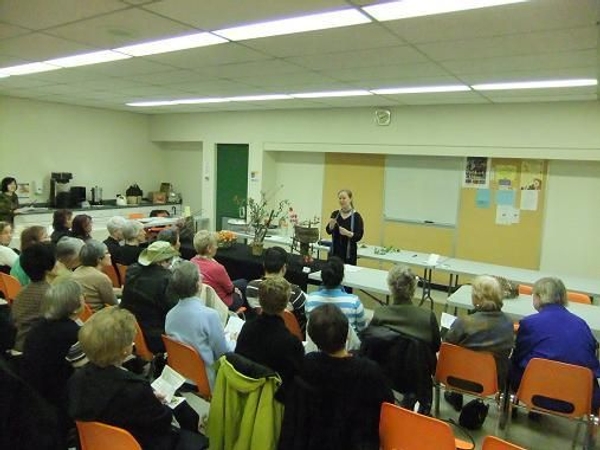 Floral Art demonstration at The Capilano Flower Arranging club.