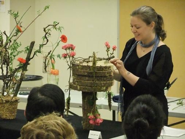 Floral art demonstration Floral Fable floriography.