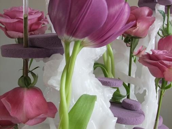 Swirling wax floral art structure Swirling wax floral art structure