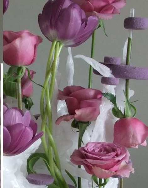 The plaited tulips are used to emphasize the dreamlike and experimental quality of the design
