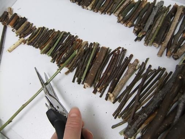 Cut twigs from small to big. Cut twigs from small to big.