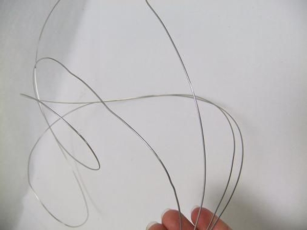 Cut two sections of wire. Cut two sections of wire.