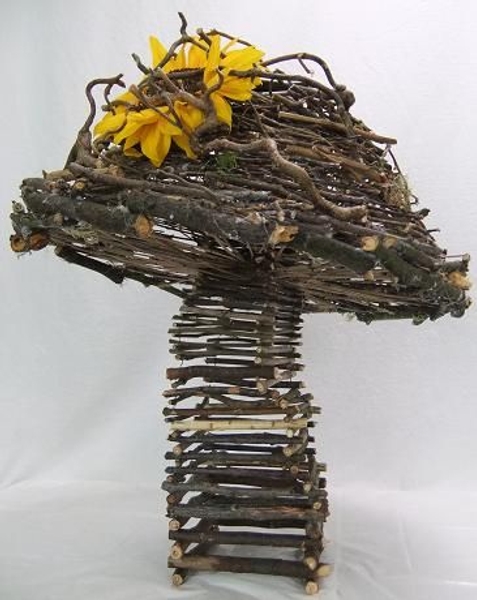 Floral art twig mushroom.