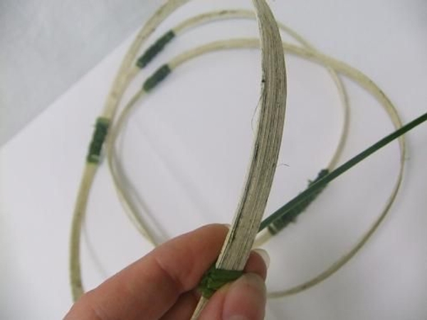 Cover a section on the opposite side of the coil with a ripped leaf. Cover a section on the opposite side of the coil with a ripped leaf.