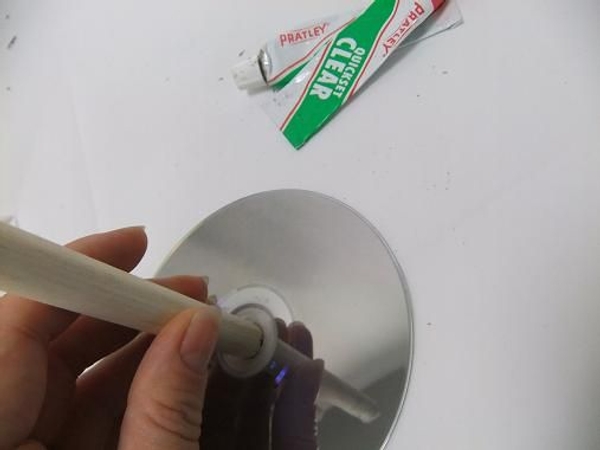 Fit a dowel stick and glue. Fit a dowel stick and glue.