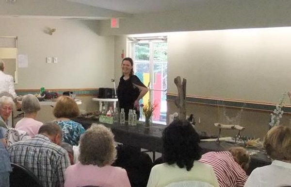 Floral Art Demonstration exploring the Goldilocks Principle.