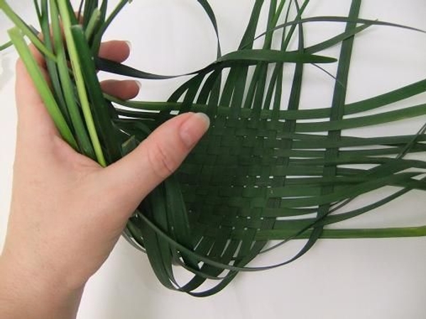 Fold the loose strands up. Fold the loose strands up.