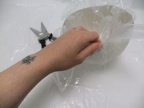 Use sturdy plastic bags to line containers with. Use sturdy plastic bags to line containers with.